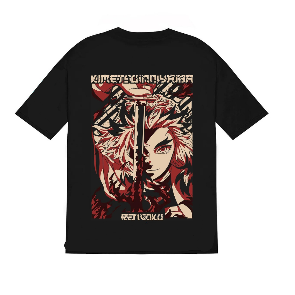 Demon Slayer Rengoku T-Shirt | Black for Men and Women